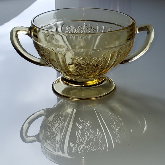 1930s Sharon Amber" Open Sugar Bowl by Federal Glass - Picture 4 of 6